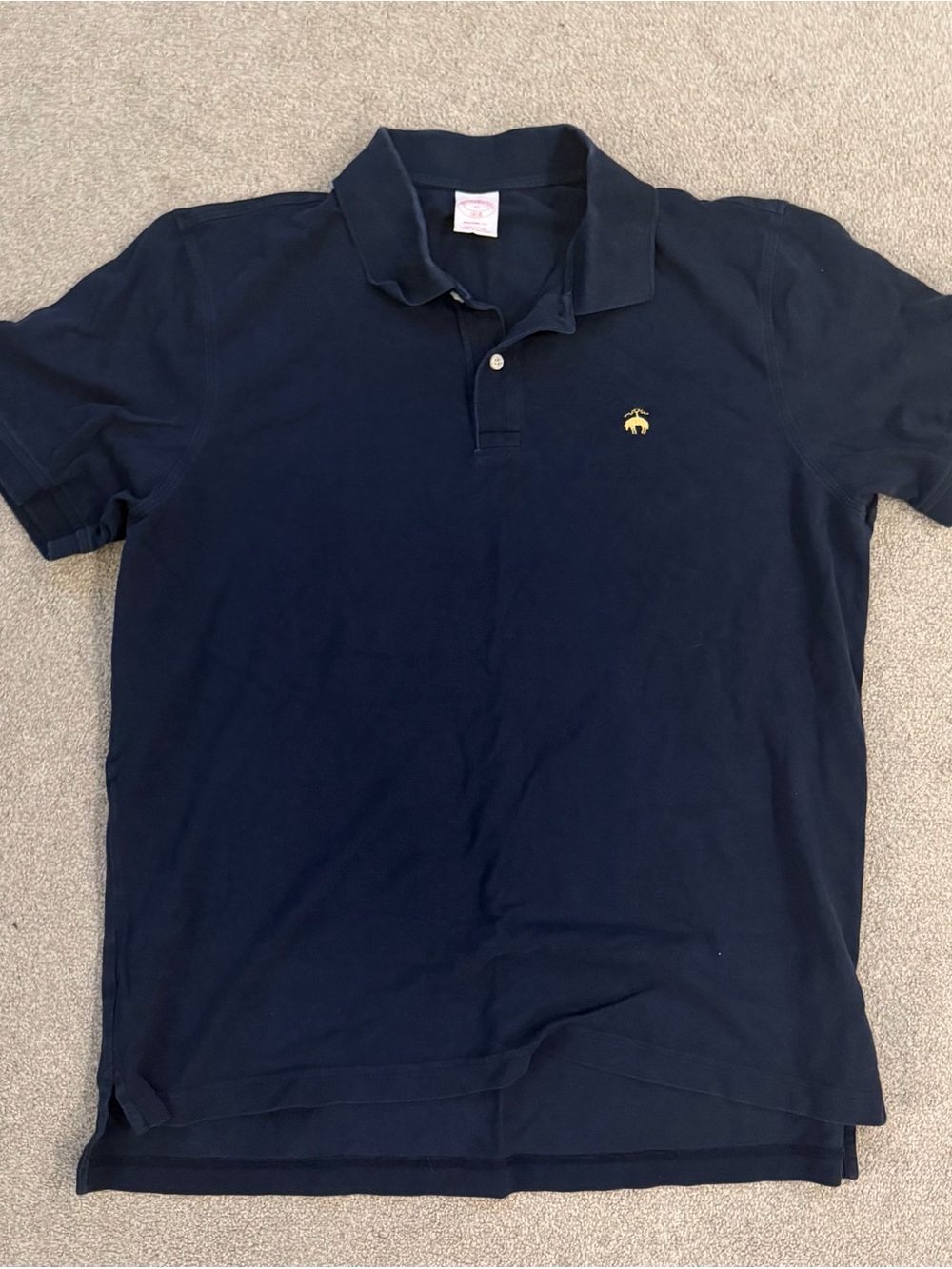 Brooks Brothers Men's Polo Shirt - Navy with Gold Logo